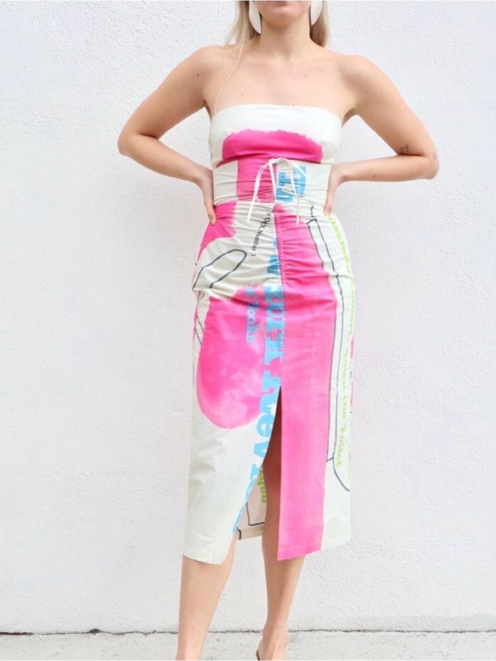 Rachel Comey New York Review of Books Spina Midi Dress White Pink sz XS